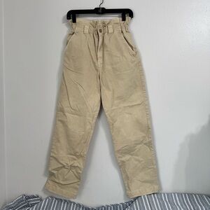 MOTHER Denim The Yoyo Ruffle Greaser Paperbag Pant